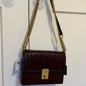 Coach Hutton Quilted Calf Leather bag in Cranberry